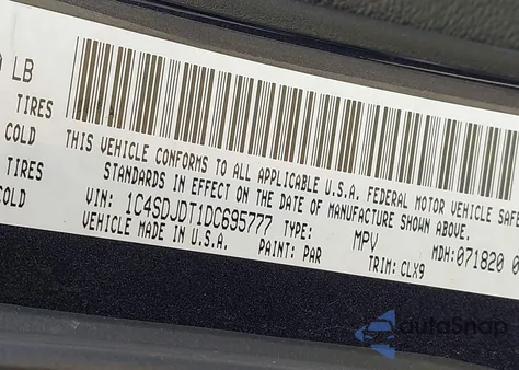 2013 Dodge Durango Crew из США, поврежденный, VIN 1C4SDJDT1DC695777